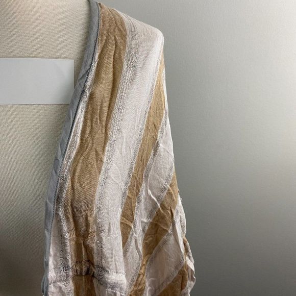 NWT MELROSE + MARKET Cream Striped Long Cardigan (O/S) - Picture 3 of 8